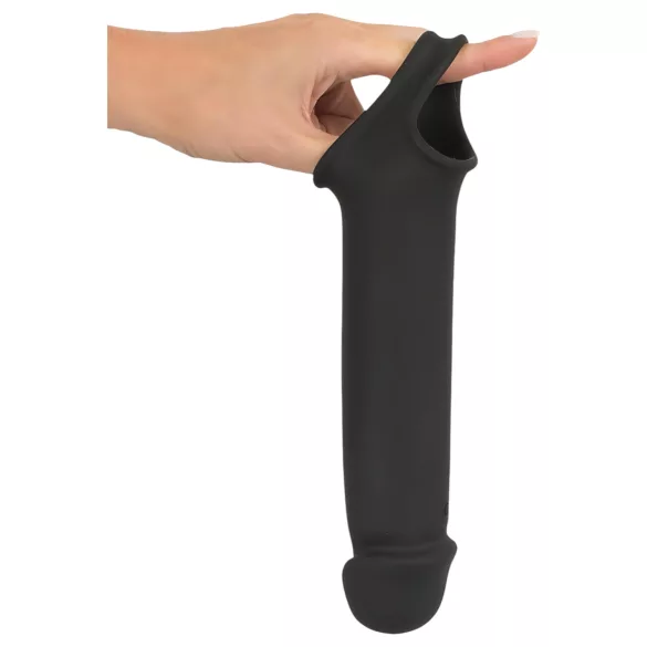 Rebel - capa peniana vibratória recarregável controle remoto - silicone preto