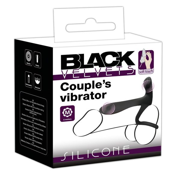 Amor Dual Preto - Vibrador & Anel Peniano recarregável (2 em 1)
