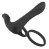 Black Velvets - vibrador casal e anel peniano recarregável 2 em 1 - preto