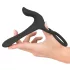Black Velvets - vibrador casal e anel peniano recarregável 2 em 1 - preto