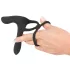 Black Velvets - vibrador casal e anel peniano recarregável 2 em 1 - preto