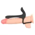 Black Velvets - vibrador casal e anel peniano recarregável 2 em 1 - preto
