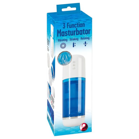 You2Toys - masturbador giratório e vibrante (azul-branco)
