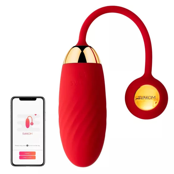 Svakom Ella Neo - vibrador em forma de ovo vestível controlado por app (vermelho)