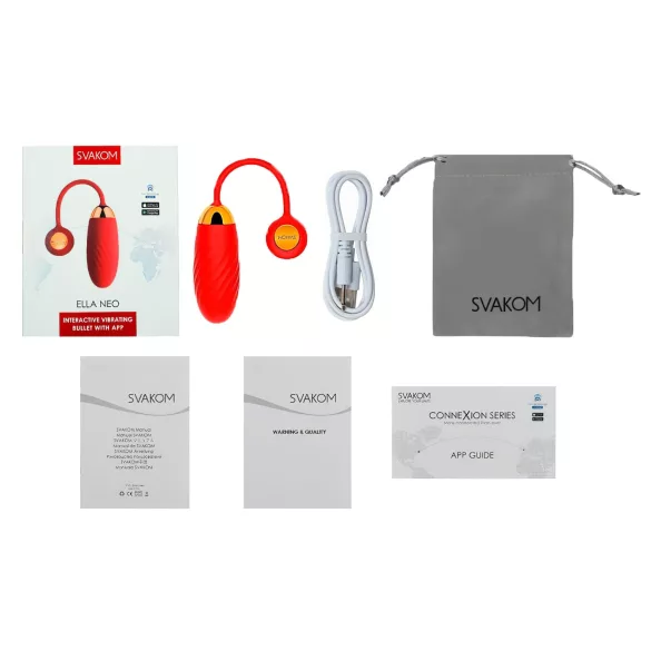 Svakom Ella Neo - vibrador em forma de ovo vestível controlado por app (vermelho)