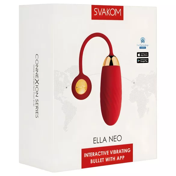 Svakom Ella Neo - vibrador em forma de ovo vestível controlado por app (vermelho)