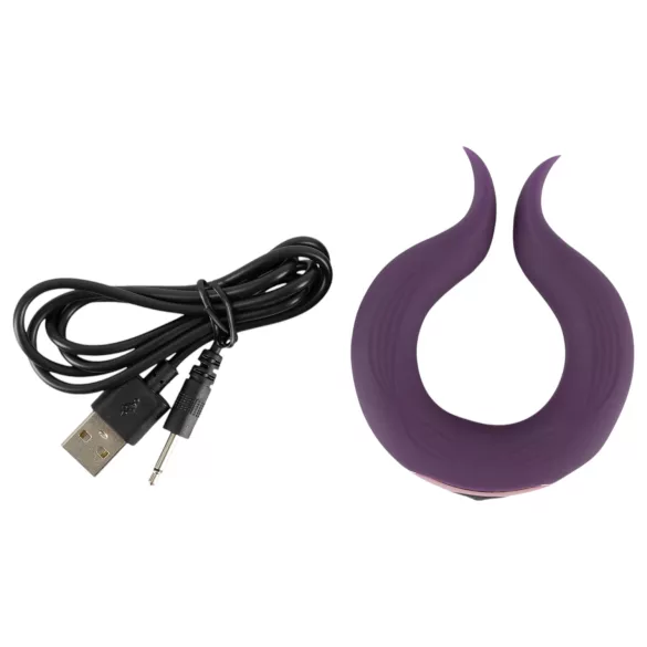 Couples Choice - anel peniano vibratório duplo - recarregável - roxo