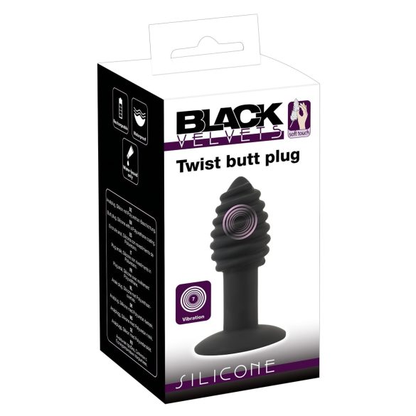 Black Velvet Twist - Vibrador Anal Recarregável de Silicone (Preto)