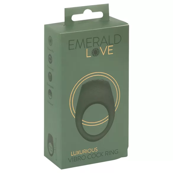 Emerald Love - anel peniano vibratório recarregável à prova d'água - verde