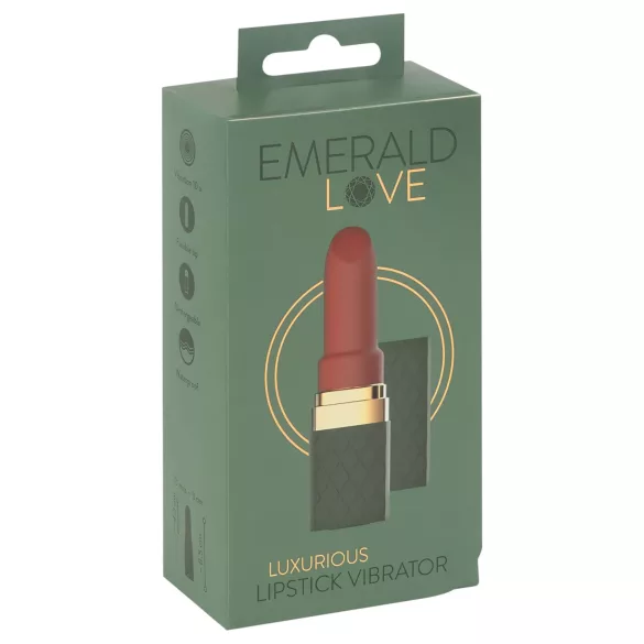 Emerald Love - vibrador em forma de batom recarregável e à prova d’água (vermelho)