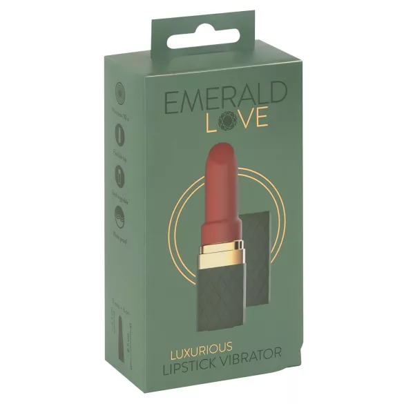 Emerald Love - vibrador em formato de batom recarregável à prova d'água