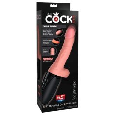 King Cock Plus 6,5 - Vibrador natural com escroto pulsante