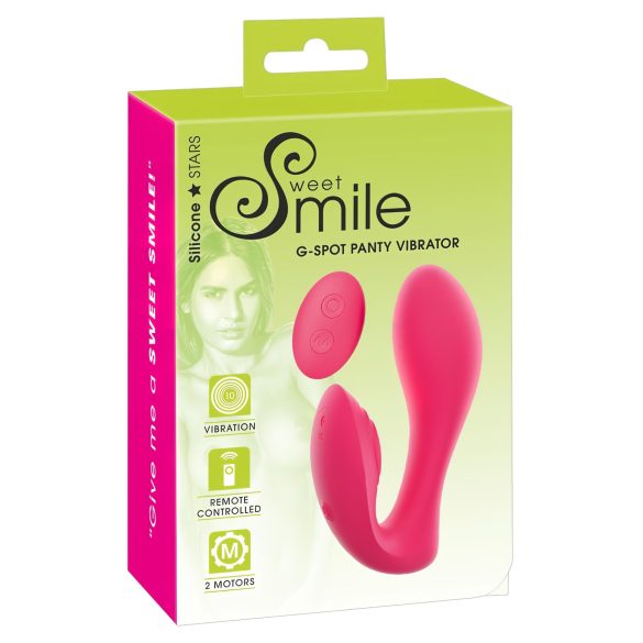 SMILE Calcinha Vibratória 2 em 1 com Controle Remoto e Bateria (Rosa)