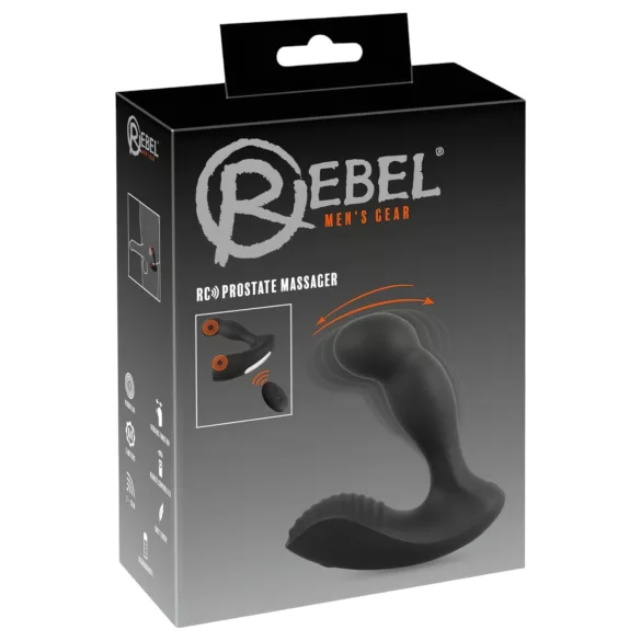 Rebel - vibrador próstata recarregável com controle remoto - silicone preto