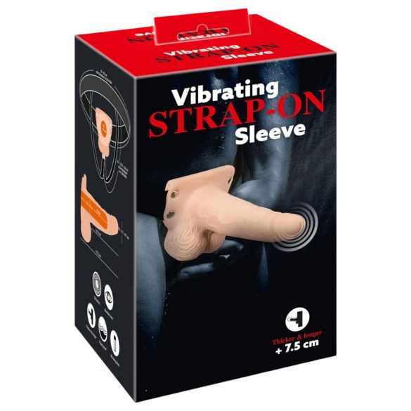 You2Toys Strap-on - vibrador oco e ajustável (cor natural)