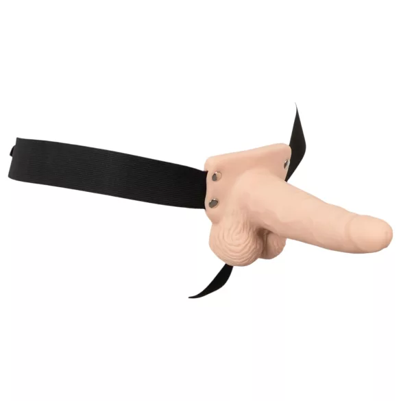 You2Toys - vibrador oco strap-on - com cinto regulável - cor natural