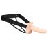 You2Toys Strap-on - vibrador oco e ajustável (cor natural)