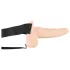 You2Toys - vibrador oco strap-on - com cinto regulável - cor natural