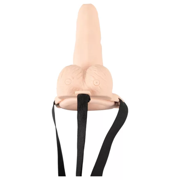 You2Toys - vibrador oco strap-on - com cinto regulável - cor natural