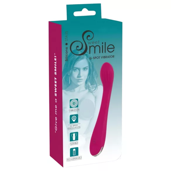 SMILE G-spot - vibrador ponto G recarregável texturizado silicone lilás
