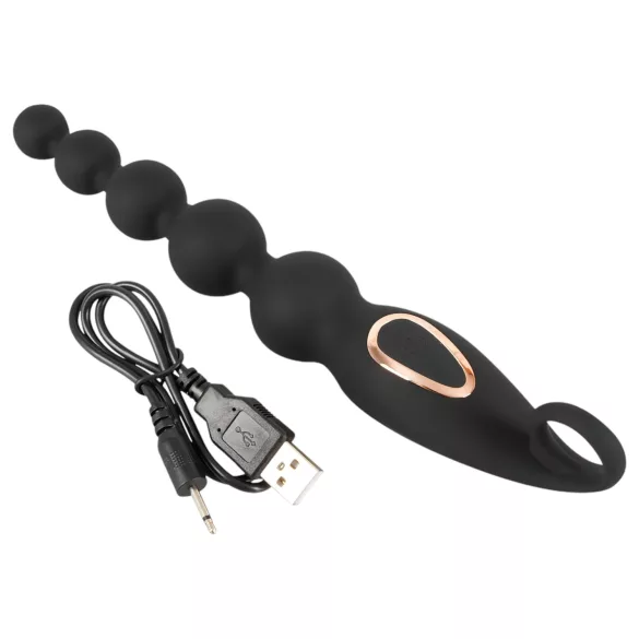 ANOS - vibrador anal com bolas - silicone preto