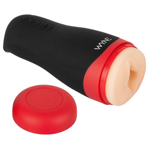 WYNE 01 - Masturbador aquecido, vibrador e sucção recarregável (preto)