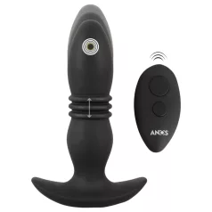   ANOS - vibrador anal com controle remoto - liso - silicone preto