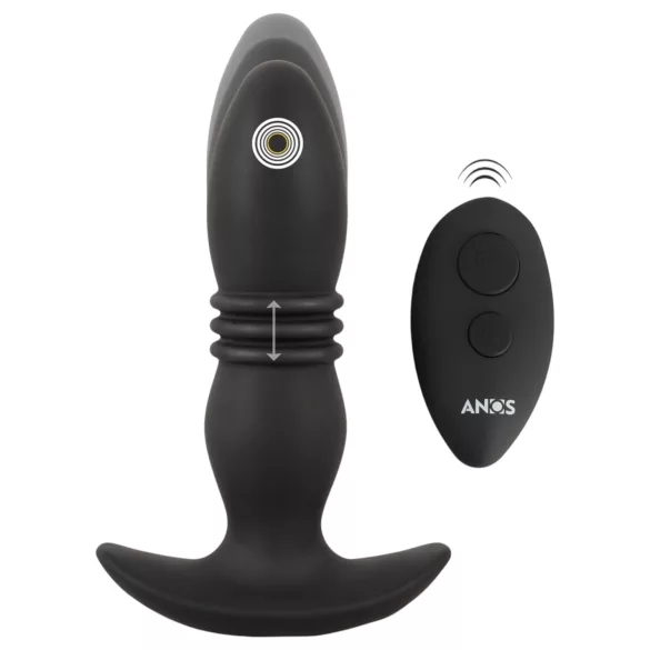 ANOS - vibrador anal com controle remoto - liso - silicone preto