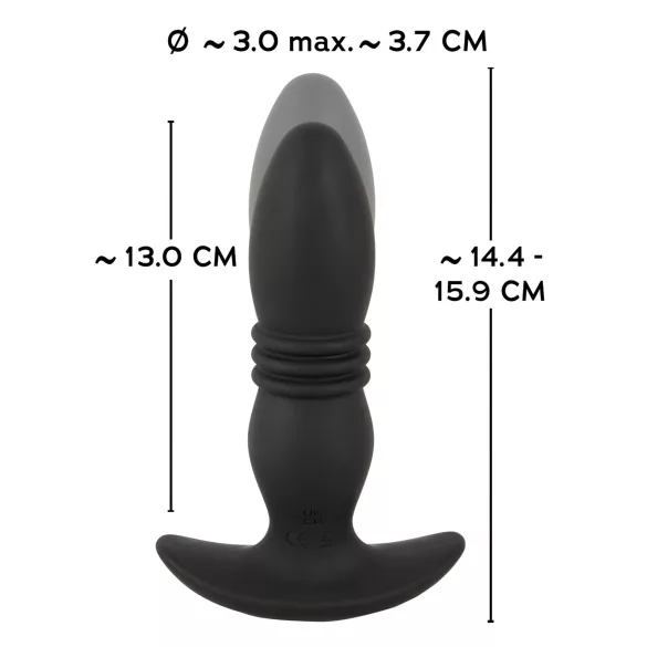 ANOS - vibrador anal com controle remoto - liso - silicone preto
