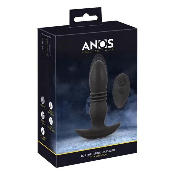 ANOS - vibrador anal com controle remoto - liso - silicone preto