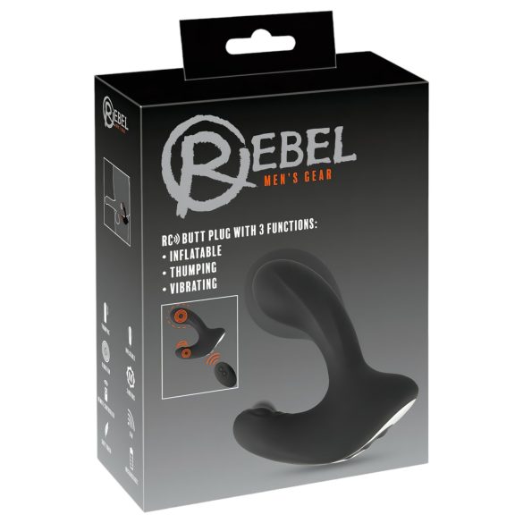Rebel RC - Bomba Anal Vibratória Recarregável com Controle Remoto (Preto)