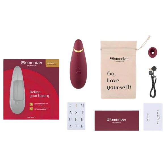 Womanizer Premium 2 - Estimulador de Clitóris com Ondas de Ar (vermelho)