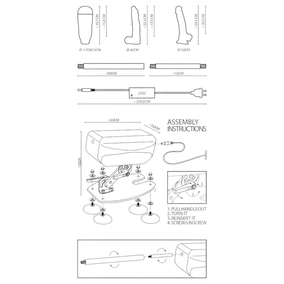 The Banger - máquina de sexo - acompanha 2 dildos e 1 vagina artificial