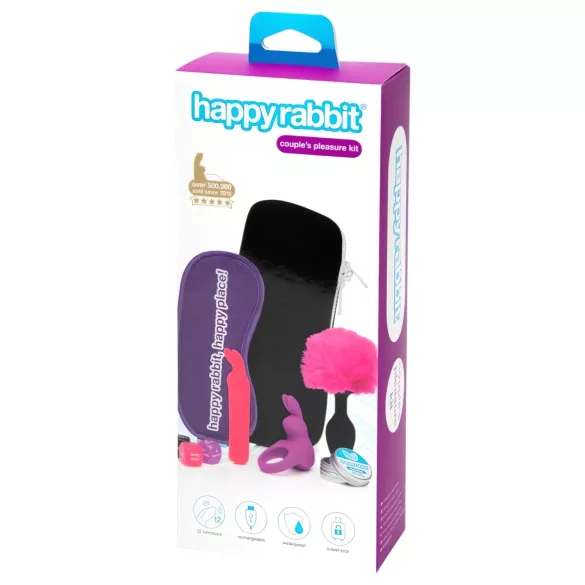 Happyrabbit - vibrador casal recarregável - kit 7 peças
