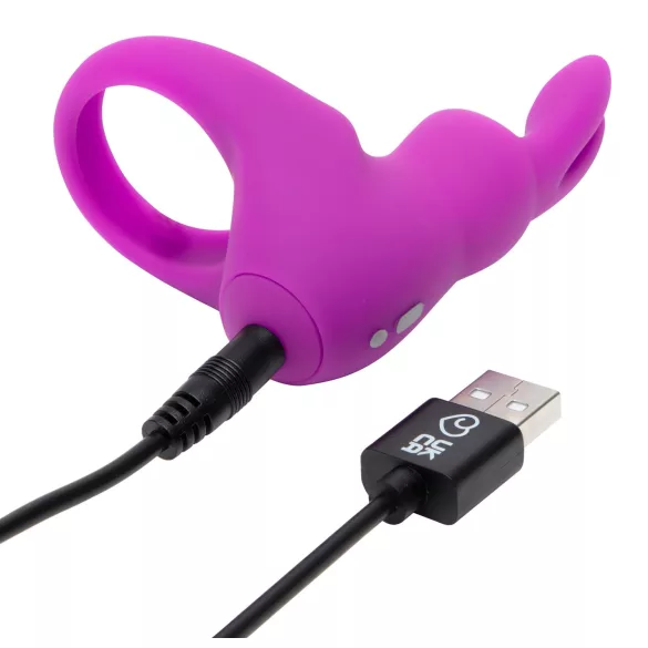 Happyrabbit - anel peniano vibratório com estojo - silicone roxo