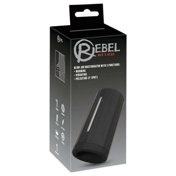 Rebel Blow Job - Masturbador Recarregável de 3 Funções (preto)