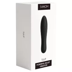   Svakom Tulip - vibrador em forma de mini varinha recarregável (preto)