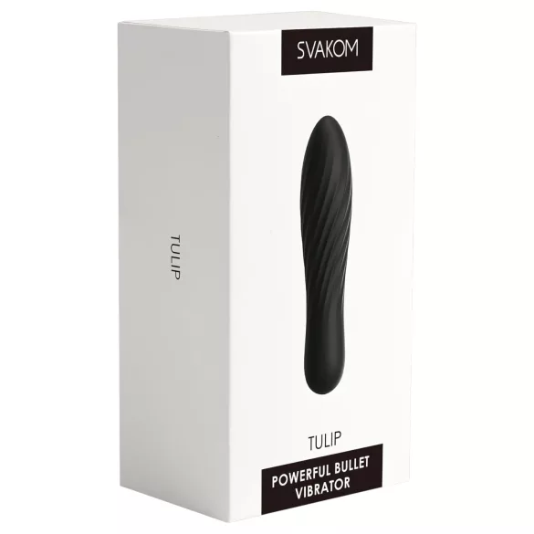 Svakom Tulip - vibrador em forma de mini varinha recarregável (preto)