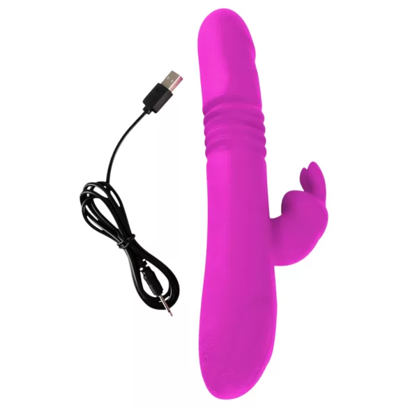SMILE Rabbit - vibração pulsante e rotativa com estimulador (rosa)