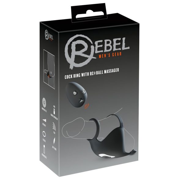 Rebel - Anel Peniano e Estimulador Vibratório Recarregável (Preto)