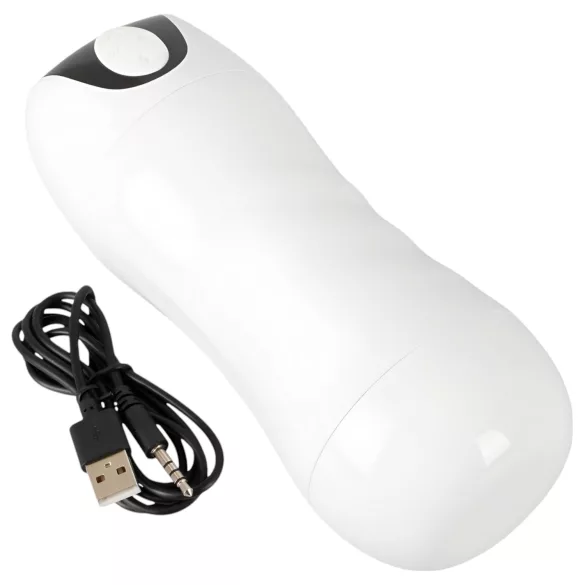 STROKER - masturbador recarregável com sucção e vibração (branco)