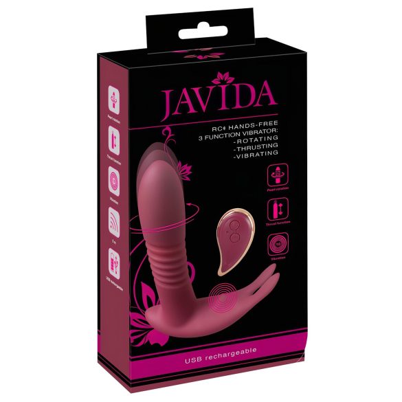 Javida RC - Vibrador de Clitóris com Controle Remoto, 3 Funções (Vermelho)