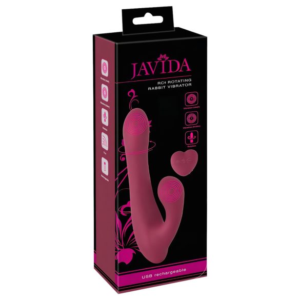 Javida - Vibrador vermelho com controle e rotação para prazer intenso
