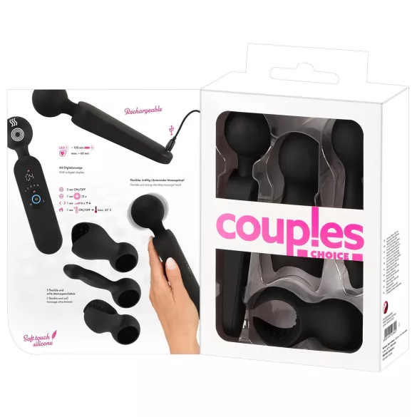 Couples Choice - vibrador massajador recarregável com aquecimento - preto
