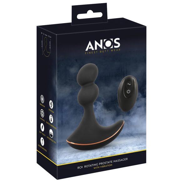ANOS - Vibrador anal rotativo duplo motor (preto)