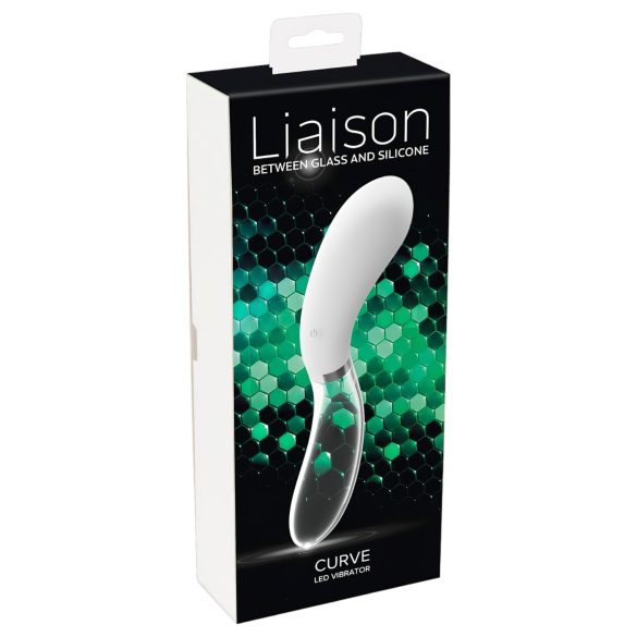 Liaison Curve - Vibrador LED recarregável (transparente-branco)