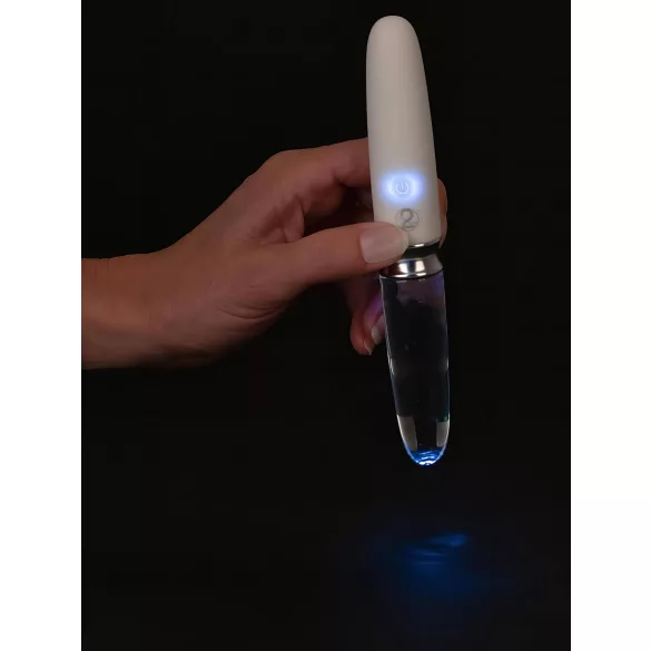Liaison Straight - vibrador LED recarregável (transparente-branco)