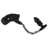 Black Velvets - jaula peniana de silicone com plug anal (preto)