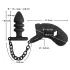 Black Velvets - jaula peniana de silicone com plug anal (preto)