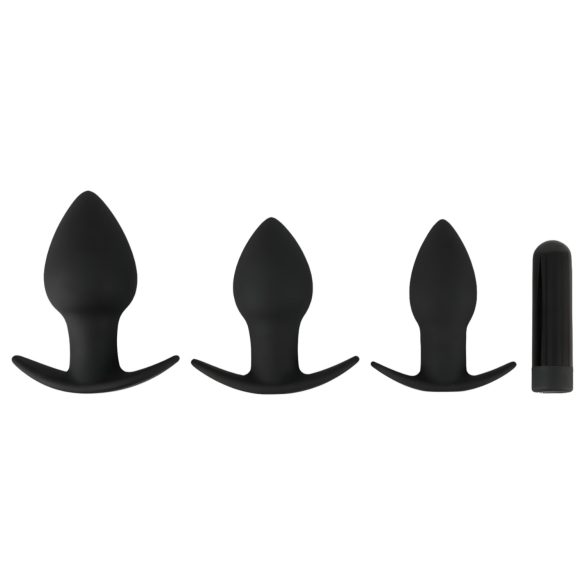 Black Velvet - Kit Anal Vibrador Rec. c/ 3 Peças (Preto)